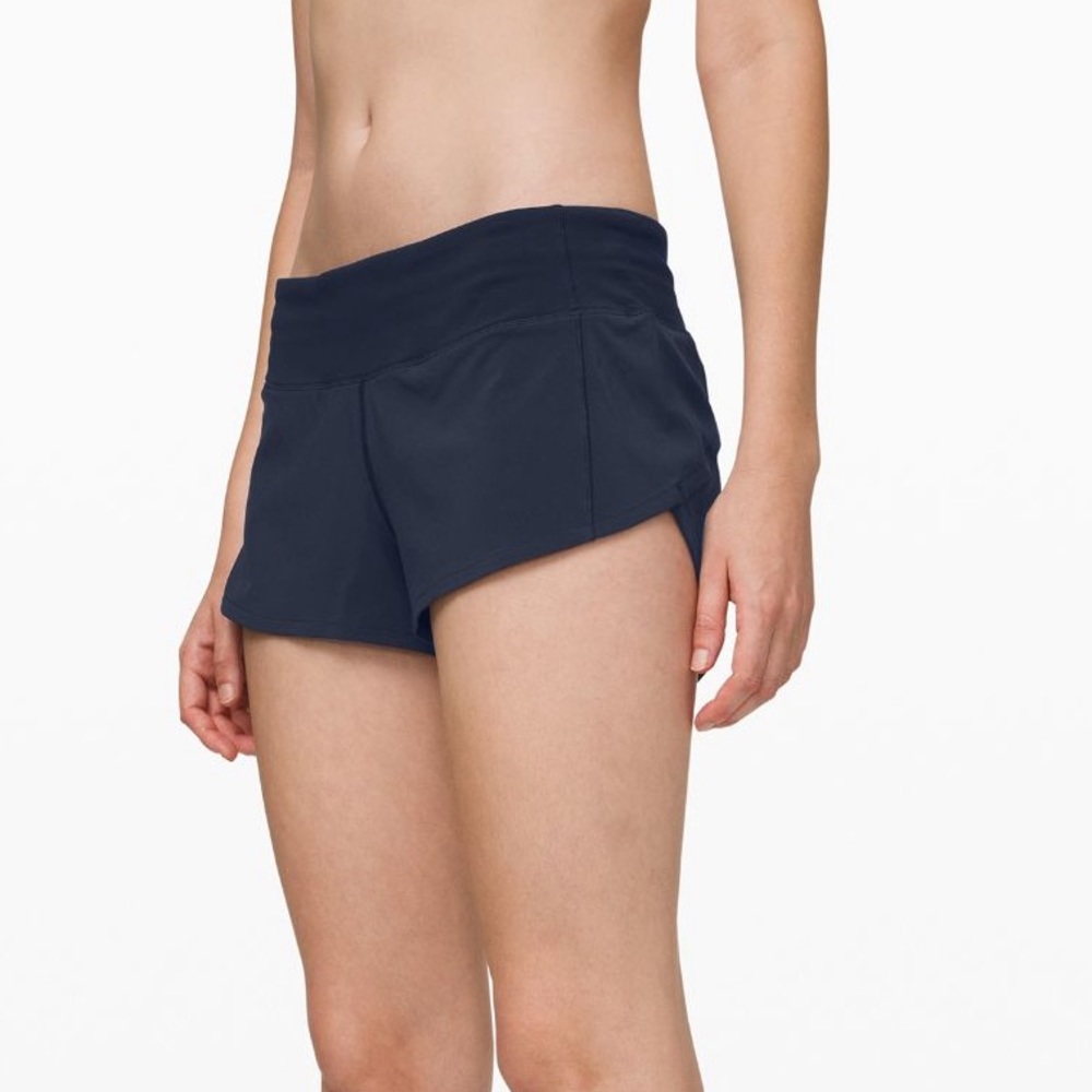 Navy blue Lululemon speed up shorts